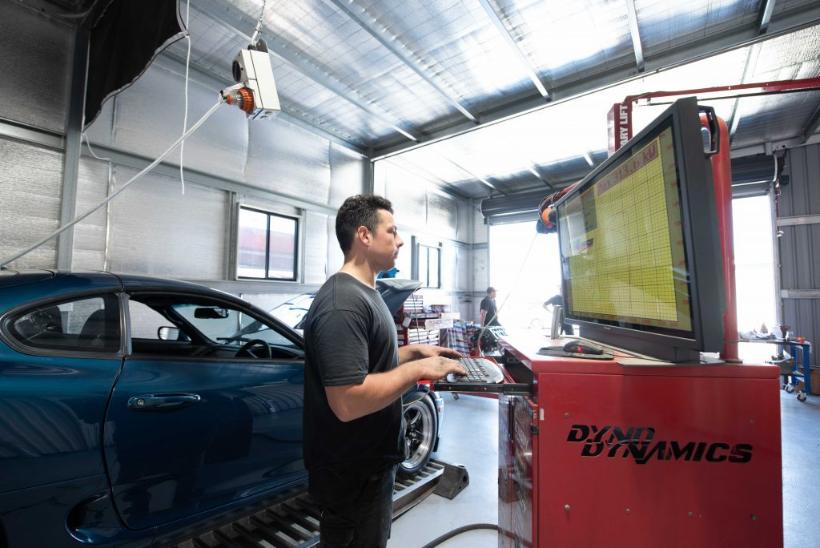 Technician at the Dyno Dynamics console